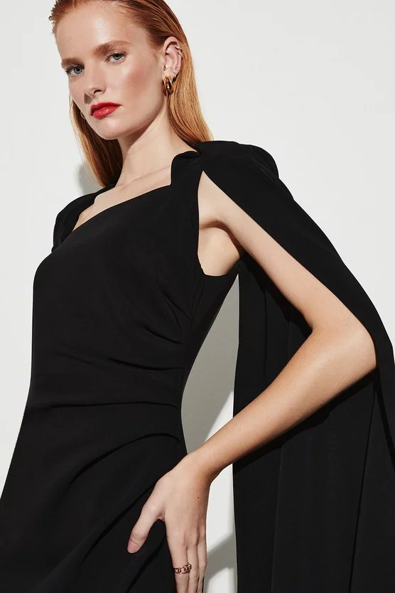Discount ๐งจ Karen Millen Compact Viscose Cape Maxi ๐ Dress โค๏ธ 4 Discount ๐งจ Karen Millen Compact Viscose Cape Maxi ๐ Dress โค๏ธ - Image 2