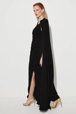 Discount ๐งจ Karen Millen Compact Viscose Cape Maxi ๐ Dress โค๏ธ 12 Discount ๐งจ Karen Millen Compact Viscose Cape Maxi ๐ Dress โค๏ธ -OCCASION DRESSES Sale2023 bkk07168 black xl 2