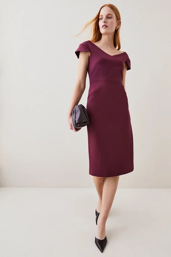 Coupon 🔔 Karen Millen Petite Structured Crepe Cross Detail Midi 👗 Dress ✨ 4 Coupon 🔔 Karen Millen Petite Structured Crepe Cross Detail Midi 👗 Dress ✨ - Image 2