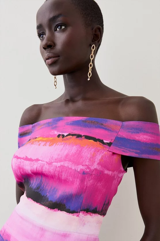 Best Pirce ๐ฏ Karen Millen Italian Signature Stretch Painternly Bardot Midi ๐ Dress ๐ 4 Best Pirce ๐ฏ Karen Millen Italian Signature Stretch Painternly Bardot Midi ๐ Dress ๐ - Image 2