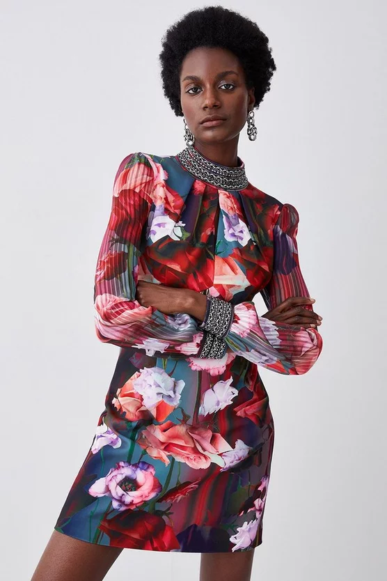 Outlet ๐ Karen Millen Tall Diamante Trim Floral Woven Mini ๐ Dress ๐คฉ 7 Outlet ๐ Karen Millen Tall Diamante Trim Floral Woven Mini ๐ Dress ๐คฉ - Image 5