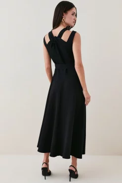 Top 10 👏 Karen Millen Petite Compact Viscose Waterfall Midi 👗 Dress 😍 -OCCASION DRESSES Sale2023 bkk07233 black xl 2