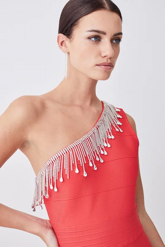 Top 10 โ Karen Millen Petite Bandage Diamante Trim One Shoulder High Low Midi ๐ Dress ๐คฉ 4 Top 10 โ Karen Millen Petite Bandage Diamante Trim One Shoulder High Low Midi ๐ Dress ๐คฉ - Image 2