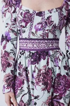 Top 10 ❤️ Karen Millen Lydia Millen Border Cotton Sateen Woven Midi 👗 Dress ⌛ -OCCASION DRESSES Sale2023 bkk07337 floral xl 5