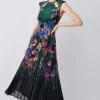 New 😍 Karen Millen Metallic Guipure Lace Placed Floral Pleat Midi 👗 Dress ✔️ -OCCASION DRESSES Sale2023 bkk07344 black xl