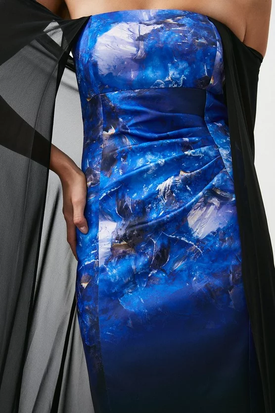 Brand new ๐ฅ Karen Millen Weston Placed Crystal Print Midi Cape ๐ Dress โจ 4 Brand new ๐ฅ Karen Millen Weston Placed Crystal Print Midi Cape ๐ Dress โจ - Image 2