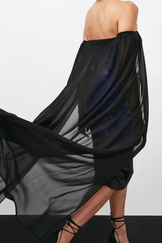 Brand new ๐ฅ Karen Millen Weston Placed Crystal Print Midi Cape ๐ Dress โจ 6 Brand new ๐ฅ Karen Millen Weston Placed Crystal Print Midi Cape ๐ Dress โจ - Image 4