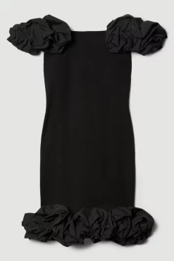 New 😍 Karen Millen Taffeta Detail Ponte Mini 👗 Dress 😉 -OCCASION DRESSES Sale2023 bkk07357 black xl 3