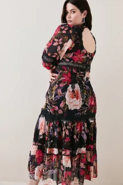 Hot Sale 😉 Karen Millen Plus Size Floral Mix Lace & Embroidery Maxi 👗 Dress ⭐ -OCCASION DRESSES Sale2023 bkk07377 floral xl 4