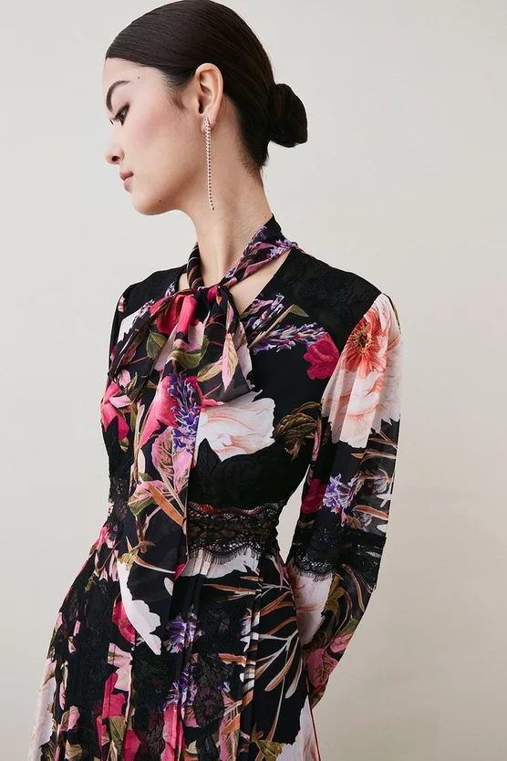 Cheapest ❤️ Karen Millen Floral Mixed Lace & Embroidery Midaxi 👗 Dress 💯 4 Cheapest ❤️ Karen Millen Floral Mixed Lace & Embroidery Midaxi 👗 Dress 💯 - Image 2