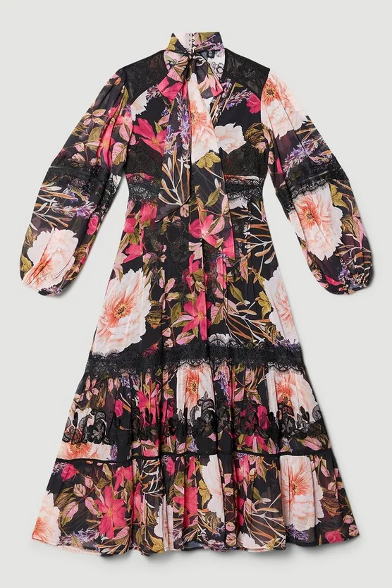 Cheapest ❤️ Karen Millen Floral Mixed Lace & Embroidery Midaxi 👗 Dress 💯 7 Cheapest ❤️ Karen Millen Floral Mixed Lace & Embroidery Midaxi 👗 Dress 💯 - Image 5