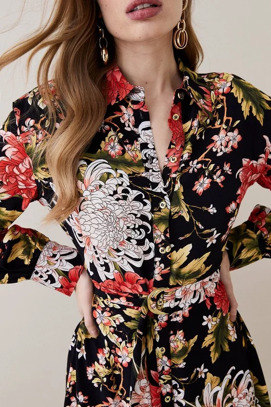 Coupon ๐ Karen Millen Floral Belted Woven Midi ๐ Shirt ๐ Dress ๐ฅฐ 4 Coupon ๐ Karen Millen Floral Belted Woven Midi ๐ Shirt ๐ Dress ๐ฅฐ - Image 2