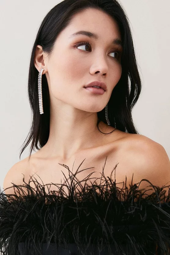 Cheap โ Karen Millen Feather Bardot Stretch Crepe Maxi ๐ Dress ๐ 5 Cheap โ Karen Millen Feather Bardot Stretch Crepe Maxi ๐ Dress ๐ - Image 3