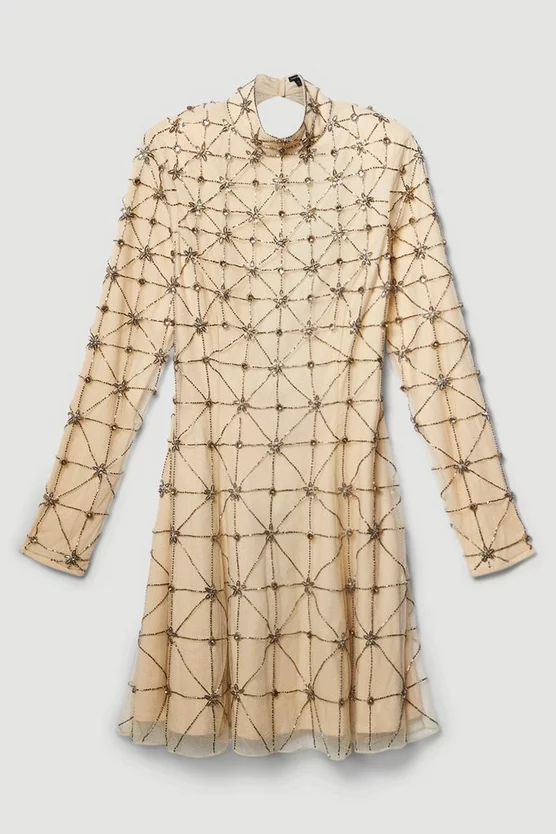 Brand new 😍 Karen Millen Tall Lydia Millen Embellished Tie Detail Woven Mini 👗 Dress 😍 5 Brand new 😍 Karen Millen Tall Lydia Millen Embellished Tie Detail Woven Mini 👗 Dress 😍 - Image 4