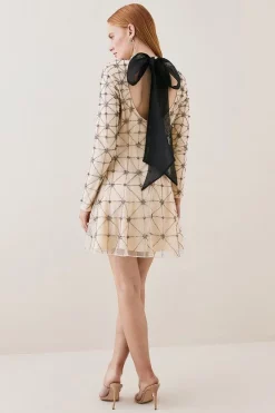 Best Sale ⌛ Karen Millen Lydia Millen Embellished Tie Neck Detail Woven Mini 👗 Dress 👍 11 Best Sale ⌛ Karen Millen Lydia Millen Embellished Tie Neck Detail Woven Mini 👗 Dress 👍 -OCCASION DRESSES Sale2023 bkk07409 ivory xl 3