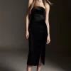 Coupon 🤩 Karen Millen Velvet Corset Bodice Bandeau Midi 👗 Dress 🎁