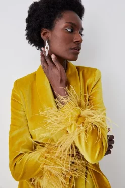 New 🎉 Karen Millen Velvet Sleeved Belted Mini Tux 👗 Dress 🥰 -OCCASION DRESSES Sale2023 bkk07448 lime xl 4