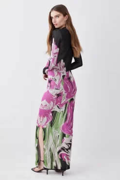 Brand new 🤩 Karen Millen Optical Jacquard Knitted Maxi Column 👗 Dress ❤️ -OCCASION DRESSES Sale2023 bkk07507 multi xl 2