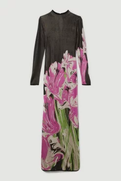 Brand new 🤩 Karen Millen Optical Jacquard Knitted Maxi Column 👗 Dress ❤️ -OCCASION DRESSES Sale2023 bkk07507 multi xl 3