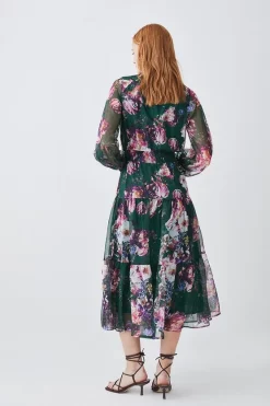 Cheapest 🥰 Karen Millen Floral Shirred Detail Woven Maxi 👗 Dress 🎉 -OCCASION DRESSES Sale2023 bkk07580 floral xl 2