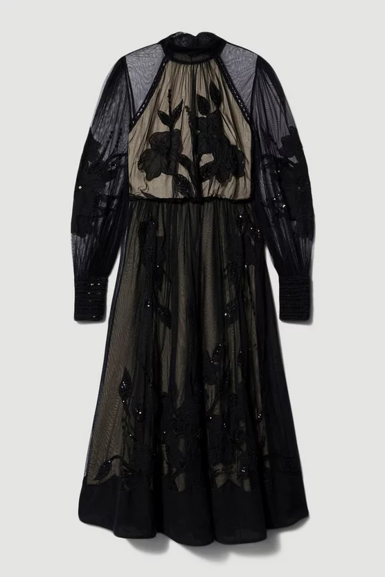 Best Sale ๐ฏ Karen Millen Lydia Millen Tall Floral Applique Mesh Woven Midi ๐ Dress ๐ 6 Best Sale ๐ฏ Karen Millen Lydia Millen Tall Floral Applique Mesh Woven Midi ๐ Dress ๐ - Image 4