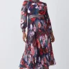 Best Sale 🎁 Karen Millen Plus Size Diamante Trim Floral Woven Maxi 👗 Dress 🔔 -OCCASION DRESSES Sale2023 bkk07608 floral xl
