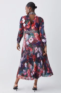 Best Sale 🎁 Karen Millen Plus Size Diamante Trim Floral Woven Maxi 👗 Dress 🔔 -OCCASION DRESSES Sale2023 bkk07608 floral xl 2