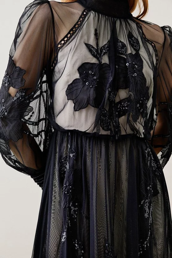 Budget ๐ฅฐ Karen Millen Lydia Millen Floral Applique Mesh Woven Midi ๐ Dress โ๏ธ 5 Budget ๐ฅฐ Karen Millen Lydia Millen Floral Applique Mesh Woven Midi ๐ Dress โ๏ธ - Image 3