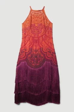 Promo 🔔 Karen Millen Petite Ombre Fringe Strappy Beaded Maxi 👗 Dress 👍 12 Promo 🔔 Karen Millen Petite Ombre Fringe Strappy Beaded Maxi 👗 Dress 👍 -OCCASION DRESSES Sale2023 bkk07680 orange xl 3