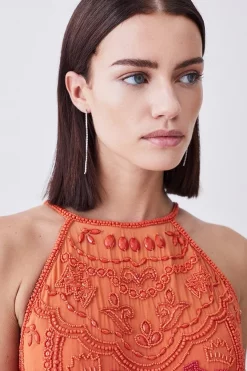 Promo 🔔 Karen Millen Petite Ombre Fringe Strappy Beaded Maxi 👗 Dress 👍 13 Promo 🔔 Karen Millen Petite Ombre Fringe Strappy Beaded Maxi 👗 Dress 👍 -OCCASION DRESSES Sale2023 bkk07680 orange xl 4