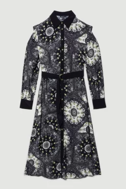 Buy 🎉 Karen Millen Mono Scarf Belted Woven Midi 👚 Shirt 👗 Dress 💯 -OCCASION DRESSES Sale2023 bkk07698 mono xl 3