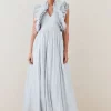 Flash Sale 🛒 Karen Millen Lydia Millen Petite Metallic Feather Ruffle Woven Maxi 👗 Dress 🤩 1 Flash Sale 🛒 Karen Millen Lydia Millen Petite Metallic Feather Ruffle Woven Maxi 👗 Dress 🤩 -OCCASION DRESSES Sale2023 bkk07711 metallic20silver xl