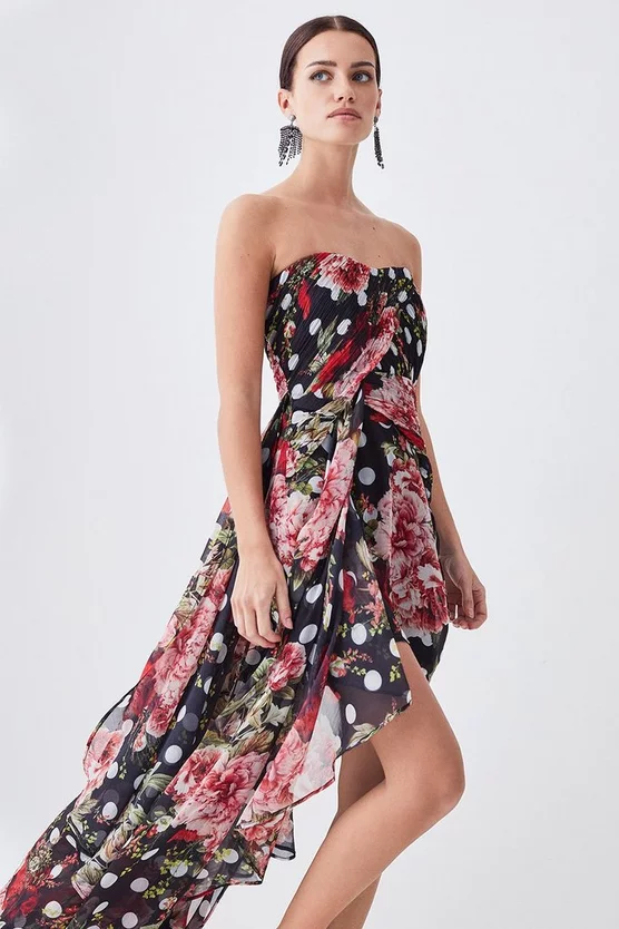Cheap 👍 Karen Millen Petite Spot Floral Chiffon Drama Hem Mini 👗 Dress 🔔 7 Cheap 👍 Karen Millen Petite Spot Floral Chiffon Drama Hem Mini 👗 Dress 🔔 - Image 5
