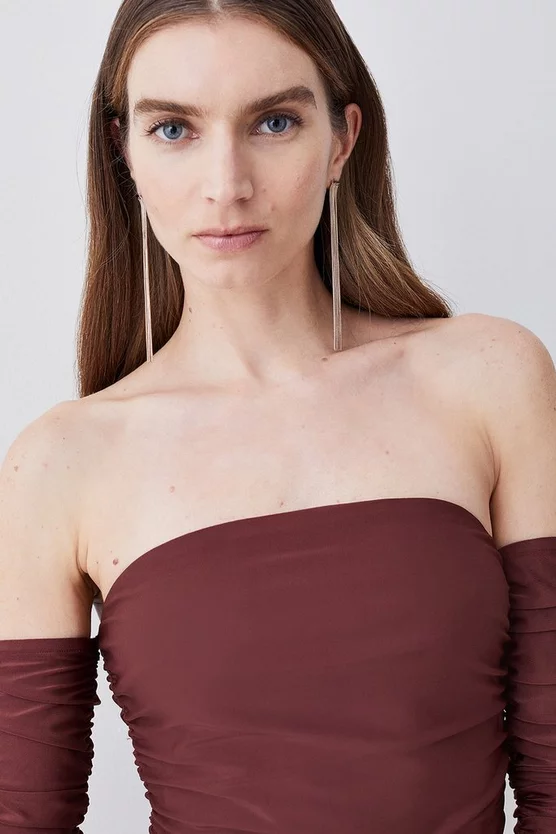 Hot Sale ๐ Karen Millen Tall Gathered Slinky Bardot Maxi ๐ Dress ๐งจ 4 Hot Sale ๐ Karen Millen Tall Gathered Slinky Bardot Maxi ๐ Dress ๐งจ - Image 2