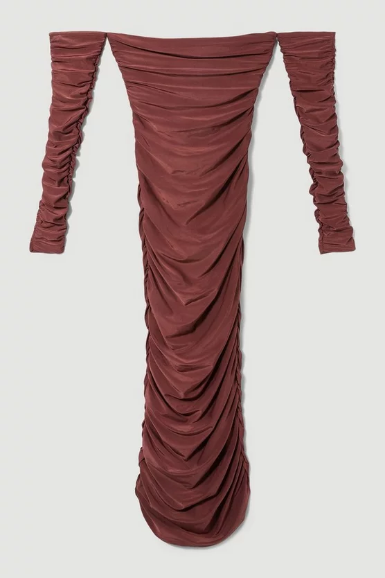 Hot Sale ๐ Karen Millen Tall Gathered Slinky Bardot Maxi ๐ Dress ๐งจ 6 Hot Sale ๐ Karen Millen Tall Gathered Slinky Bardot Maxi ๐ Dress ๐งจ - Image 4