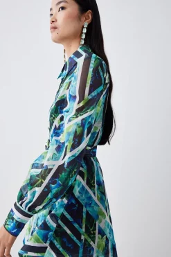 New 🎉 Karen Millen Patchwork Floral Organdie Mini 👗 Dress 🎉 -OCCASION DRESSES Sale2023 bkk07747 green xl 4