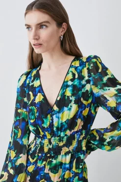 Best Sale 😍 Karen Millen Abstract V Neck Woven Maxi 👗 Dress 🔥 -OCCASION DRESSES Sale2023 bkk07772 multi xl 1