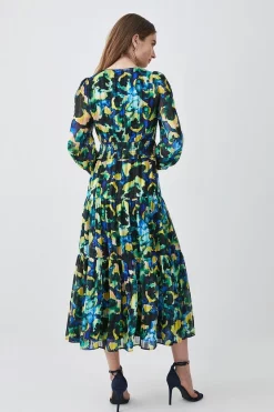 Best Sale 😍 Karen Millen Abstract V Neck Woven Maxi 👗 Dress 🔥 -OCCASION DRESSES Sale2023 bkk07772 multi xl 2