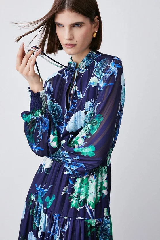 Discount ๐ Karen Millen Floral Shirred Detail Woven Maxi ๐ Dress โจ 4 Discount ๐ Karen Millen Floral Shirred Detail Woven Maxi ๐ Dress โจ - Image 2