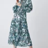 Best deal 🥰 Karen Millen Paisley Shirred Detail Woven Maxi 👗 Dress 😉