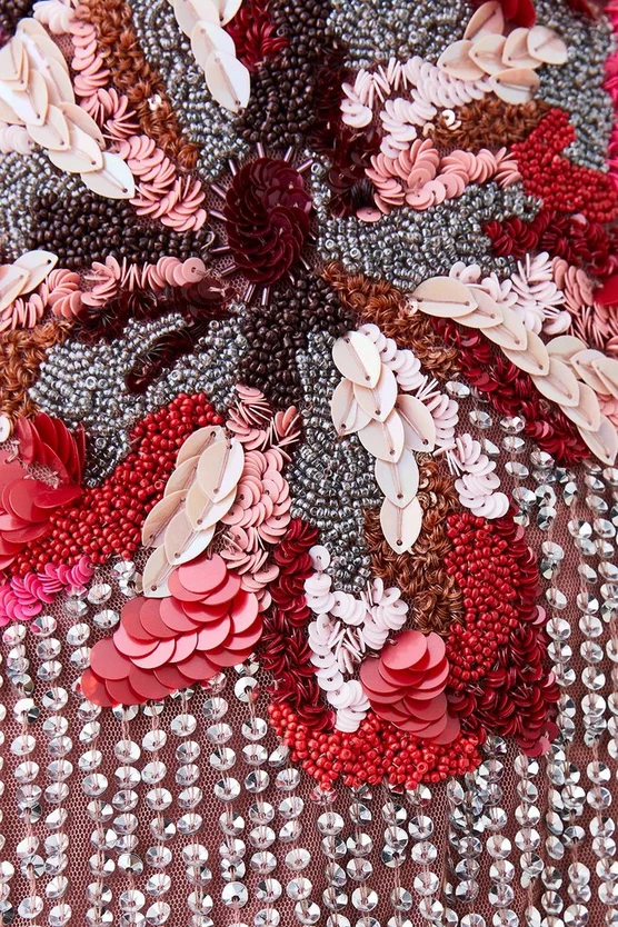 Cheapest 🥰 Karen Millen Tall Mixed Sequin & Beaded Fringed Mini 👗 Dress 🎉 7 Cheapest 🥰 Karen Millen Tall Mixed Sequin & Beaded Fringed Mini 👗 Dress 🎉 - Image 5