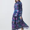 Cheapest 😍 Karen Millen Tall Boarder Floral Print Satin Woven Midi 👗 Dress 👏 -OCCASION DRESSES Sale2023 bkk07988 purple xl