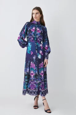 Deals ๐ Karen Millen Boarder Floral Print Satin Woven Midi ๐ Dress ๐ 12 Deals ๐ Karen Millen Boarder Floral Print Satin Woven Midi ๐ Dress ๐ -OCCASION DRESSES Sale2023 bkk07989 purple xl 4