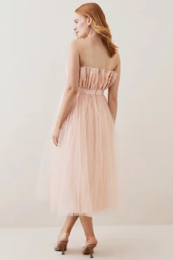 Best Sale ⌛ Karen Millen Lydia Millen Corseted Tulle Midi 👗 Dress 🔥 -OCCASION DRESSES Sale2023 bkk08004 neutral xl 4