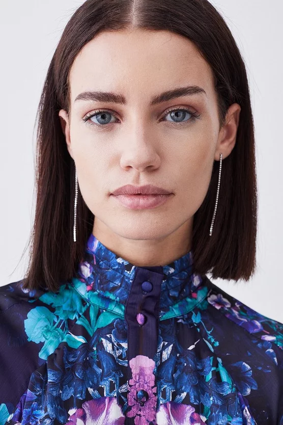 Best Pirce โค๏ธ Karen Millen Petite Boarder Floral Print Satin Woven Midi ๐ Dress ๐ 4 Best Pirce โค๏ธ Karen Millen Petite Boarder Floral Print Satin Woven Midi ๐ Dress ๐ - Image 2