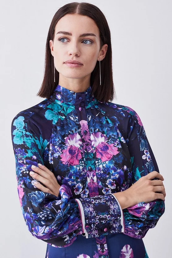 Best Pirce โค๏ธ Karen Millen Petite Boarder Floral Print Satin Woven Midi ๐ Dress ๐ 7 Best Pirce โค๏ธ Karen Millen Petite Boarder Floral Print Satin Woven Midi ๐ Dress ๐ - Image 5