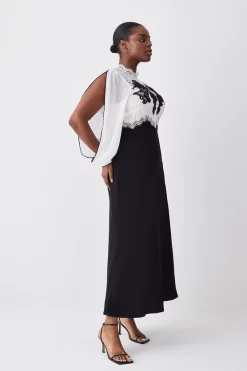 Best deal ๐ Karen Millen Plus Size Lace Embroidered Woven Midi ๐ Dress ๐