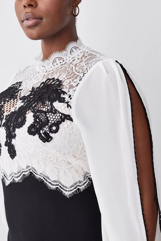 Best deal 🔔 Karen Millen Plus Size Lace Embroidered Woven Midi 👗 Dress 🌟 7 Best deal 🔔 Karen Millen Plus Size Lace Embroidered Woven Midi 👗 Dress 🌟 - Image 5