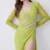 Best deal 👍 Karen Millen Crystal Embellished Draped Front Maxi 👗 Dress 🔥 -OCCASION DRESSES Sale2023 bkk08104 apple20green xl