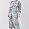 Deals 🔥 Karen Millen Petite Mirrored Floral Satin Woven Midi 👗 Dress 🤩 -OCCASION DRESSES Sale2023 bkk08125 sage xl